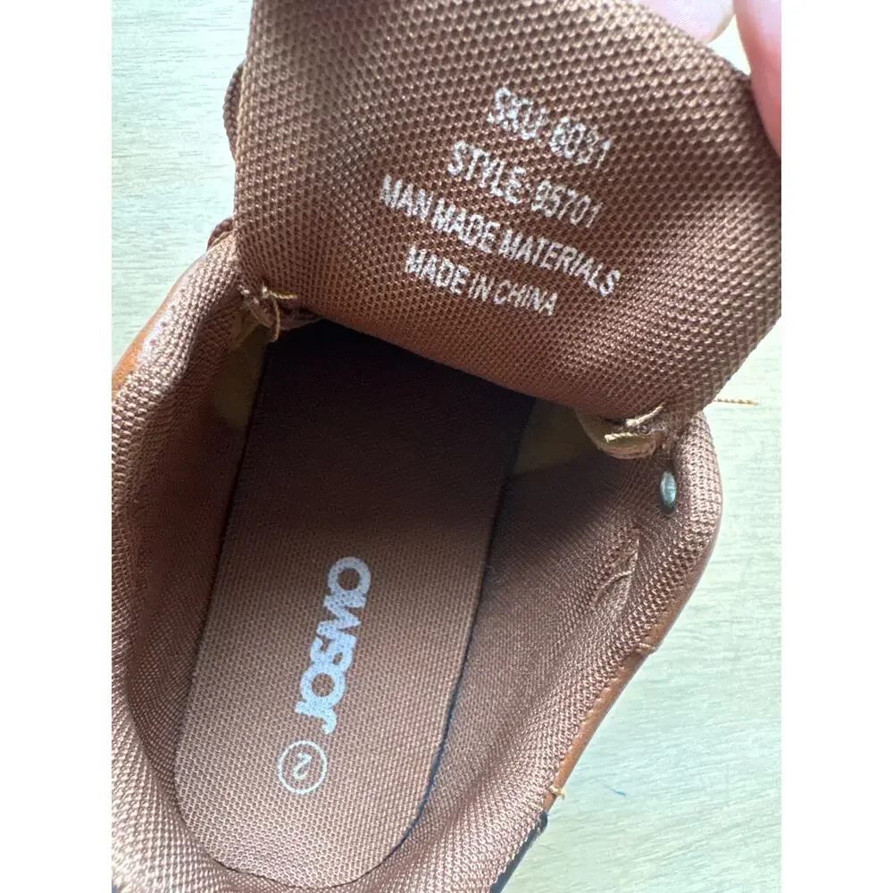 Josmo‎ Kids Boys Lace-Up Casual Sneaker Brown Tan Size 2 Big Kid